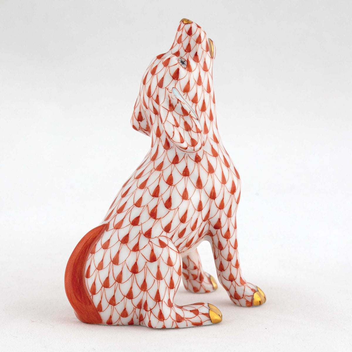 Herend Singing Beagle Figurine – Rust, alternate view