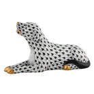 Black fishnet Singing Labrador Figurine figurine, hand-painted Herend porcelain with 24k gold accents