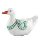Herend Sitting Duck Figurine porcelain figurine painted in the Green fishnet pattern