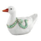 Sitting Duck Figurine in hand-painted Key Lime porcelain by Herend of Hungary