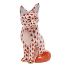 Sitting Fox Figurine in hand-painted Rust porcelain by Herend of Hungary