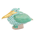 Herend Sitting Pelican Figurine porcelain figurine painted in the Green fishnet pattern