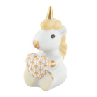Butterscotch fishnet Sitting Unicorn Figurine figurine, hand-painted Herend porcelain with 24k gold accents