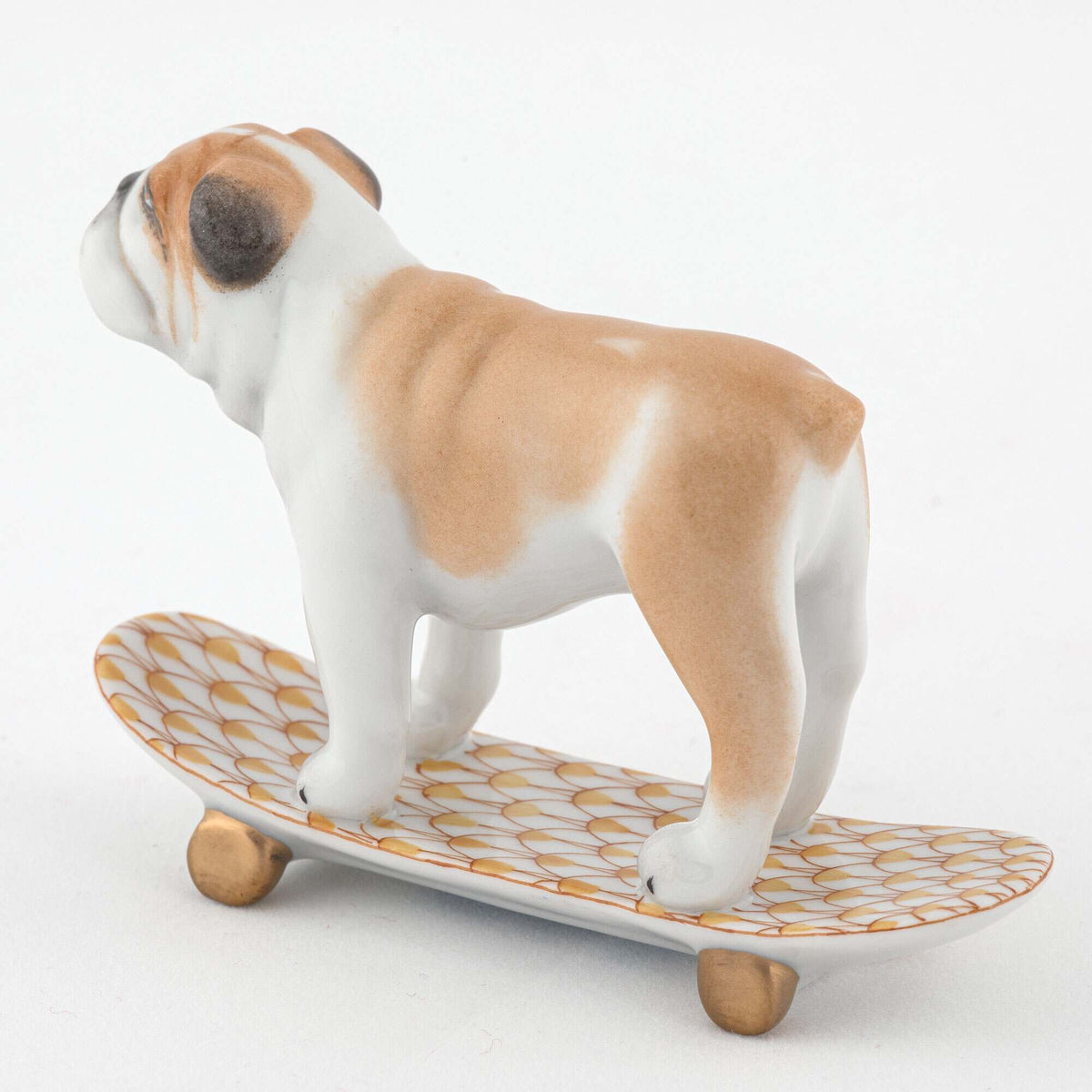 Herend Skateboarding Bulldog Figurine – Butterscotch, alternate view
