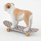 Herend Skateboarding Bulldog Figurine – Chocolate, alternate view