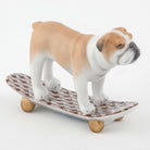 Herend Skateboarding Bulldog Figurine – Chocolate, alternate view