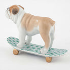 Herend Skateboarding Bulldog Figurine – Green, alternate view