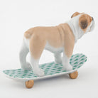 Herend Skateboarding Bulldog Figurine – Green, alternate view