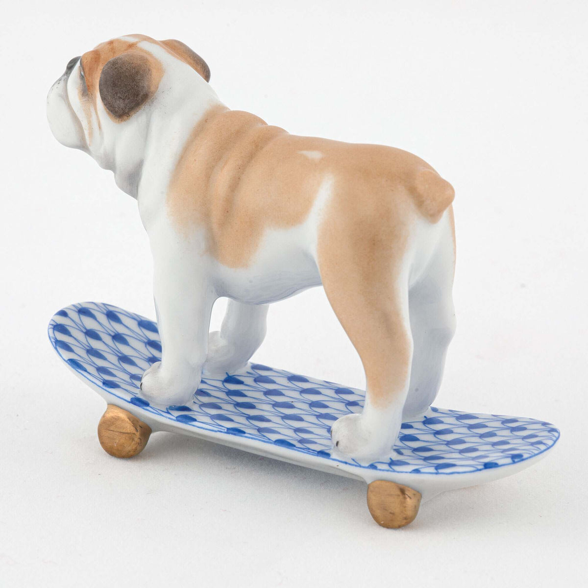 Herend Skateboarding Bulldog Figurine – Sapphire, alternate view
