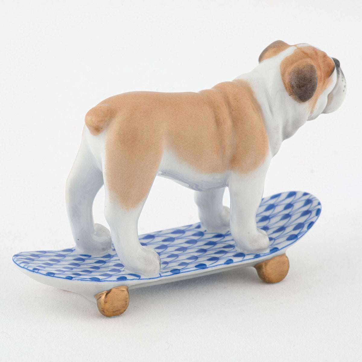 Herend Skateboarding Bulldog Figurine – Sapphire, alternate view