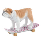 Raspberry fishnet Skateboarding Bulldog Figurine figurine, hand-painted Herend porcelain with 24k gold accents