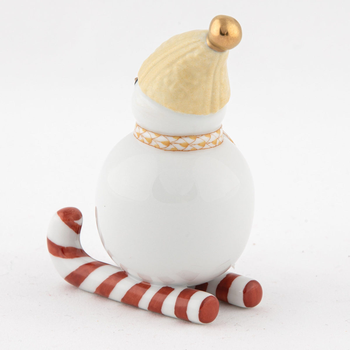 Herend Skiing Snowman Figurine – Butterscotch, alternate view