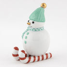 Herend Skiing Snowman Figurine – Green, alternate view