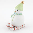 Herend Skiing Snowman Figurine – Key Lime, alternate view