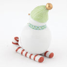 Herend Skiing Snowman Figurine – Key Lime, alternate view