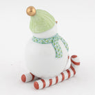 Herend Skiing Snowman Figurine – Key Lime, alternate view