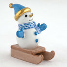 Herend Sledding Snowman Figurine – Blue, alternate view