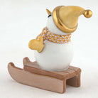 Herend Sledding Snowman Figurine – Butterscotch, alternate view