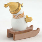 Herend Sledding Snowman Figurine – Butterscotch, alternate view