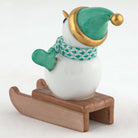 Herend Sledding Snowman Figurine – Green, alternate view