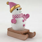 Herend Sledding Snowman Figurine – Raspberry, alternate view