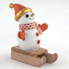 Herend Sledding Snowman Figurine – Rust, alternate view