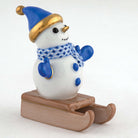 Herend Sledding Snowman Figurine – Sapphire, alternate view
