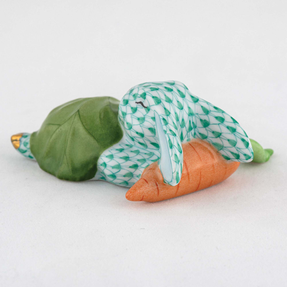 Herend Slumber Bunny Figurine – Green, alternate view