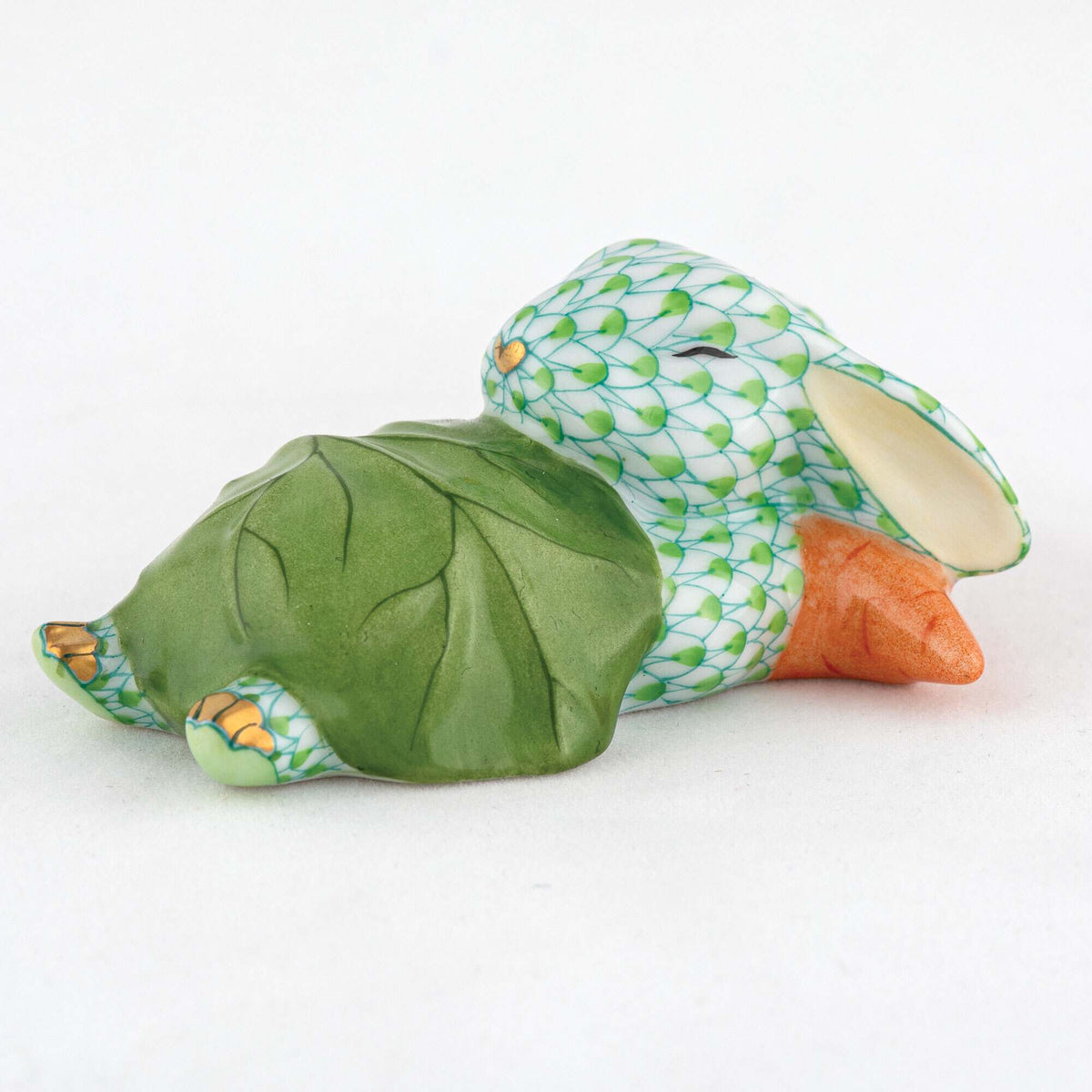 Herend Slumber Bunny Figurine – Key Lime, alternate view