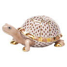 Herend Small Box Turtle Figurine porcelain figurine painted in the Chocolate fishnet pattern