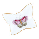 Hand-painted Herend Small Butterfly Tray Decorative Plate in Motif 7 fishnet porcelain on a white background