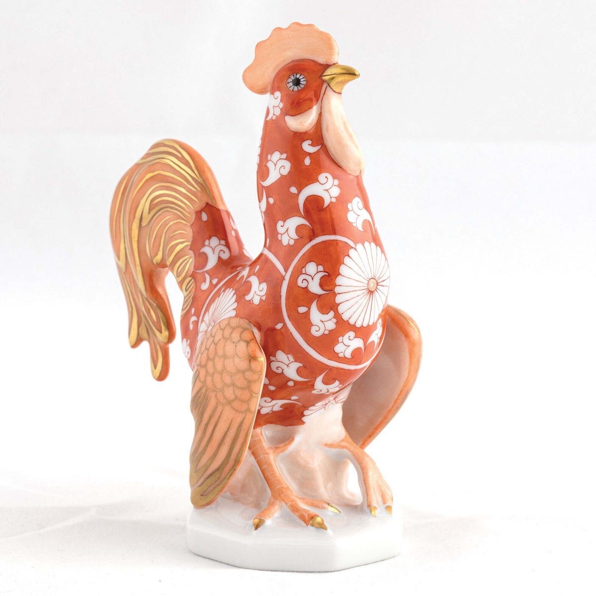 Herend Small Cocky Rooster Figurine – Chrysanthemum, alternate view