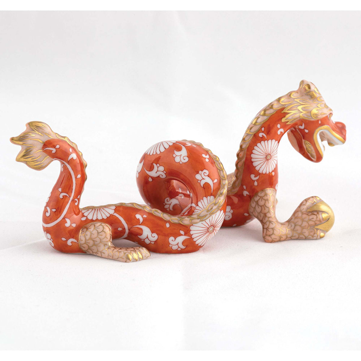 Herend Small Dragon Figurine – Chrysanthemum, alternate view