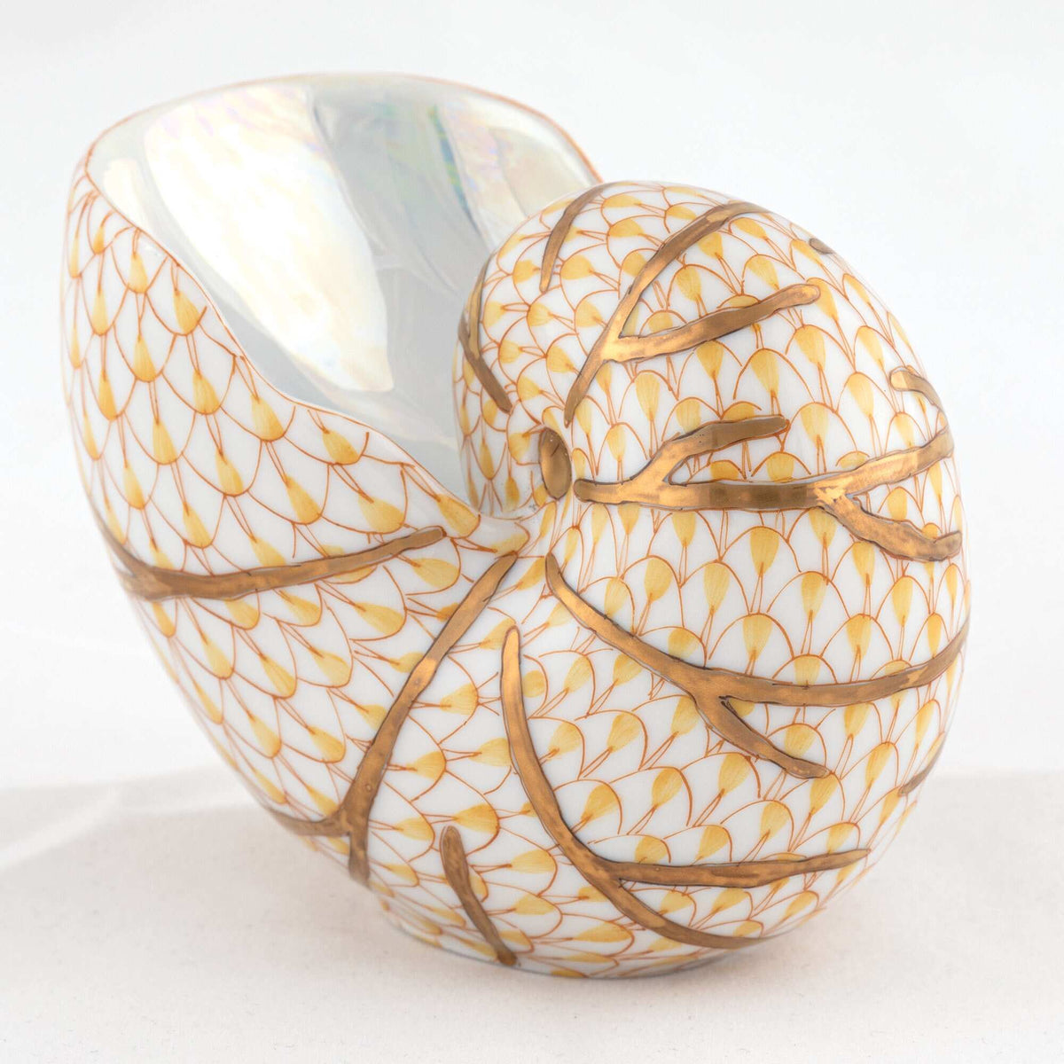 Herend Small Nautilus Figurine – Butterscotch, alternate view