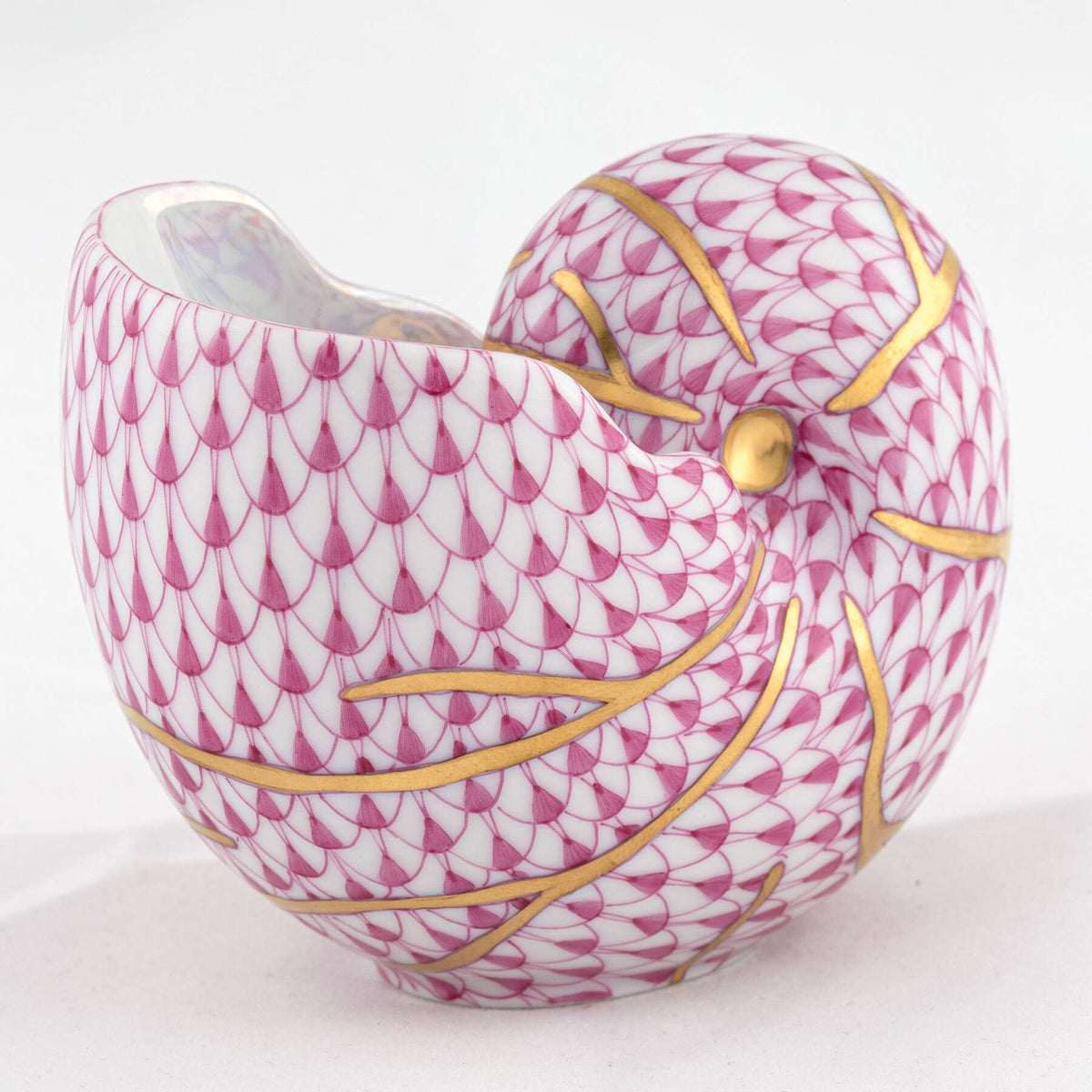 Herend Small Nautilus Figurine – Raspberry, alternate view