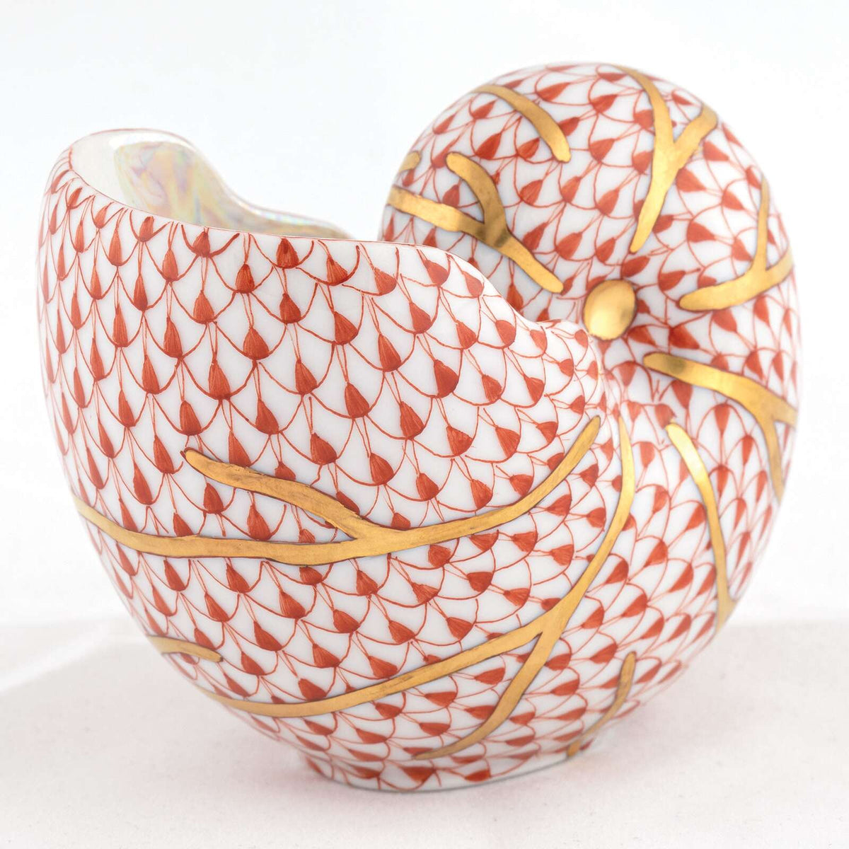 Herend Small Nautilus Figurine – Rust, alternate view