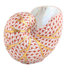 Herend Small Nautilus Figurine porcelain figurine painted in the Rust fishnet pattern