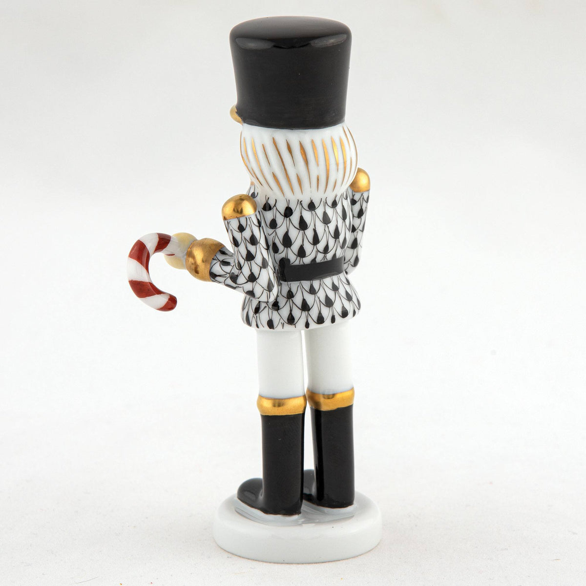 Herend Small Nutcracker W/Candy Cane Figurine – Black, alternate view