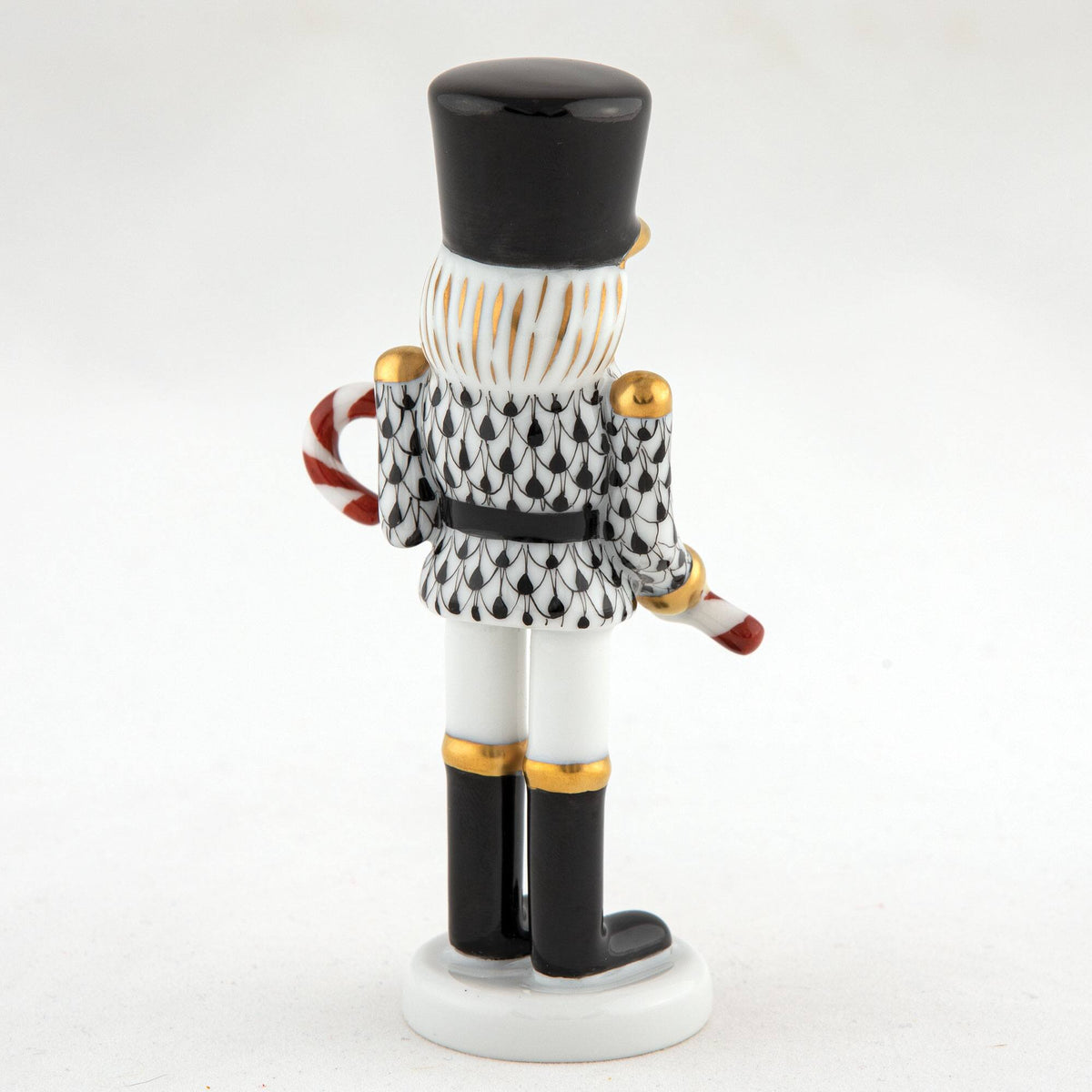Herend Small Nutcracker W/Candy Cane Figurine – Black, alternate view