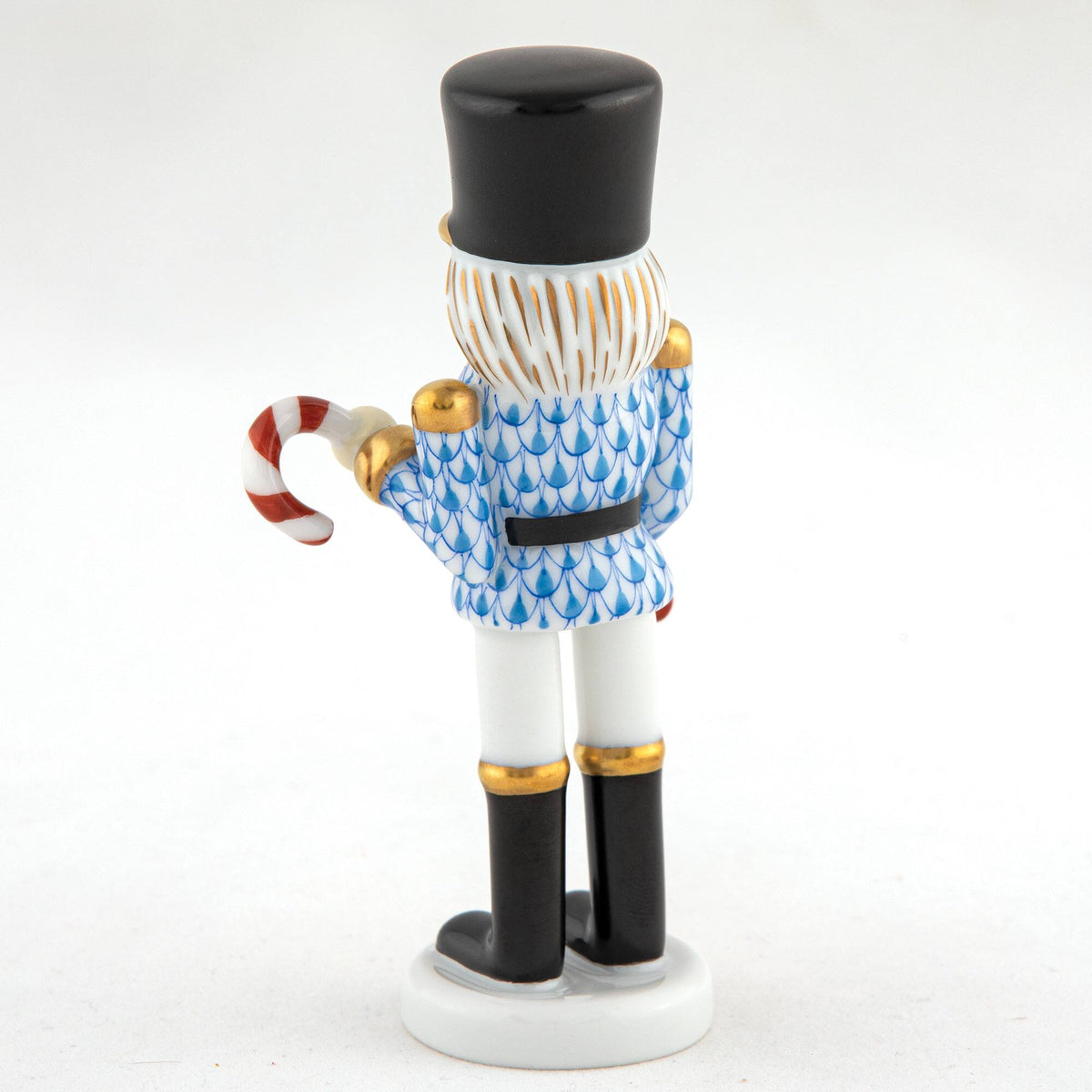 Herend Small Nutcracker W/Candy Cane Figurine – Blue, alternate view