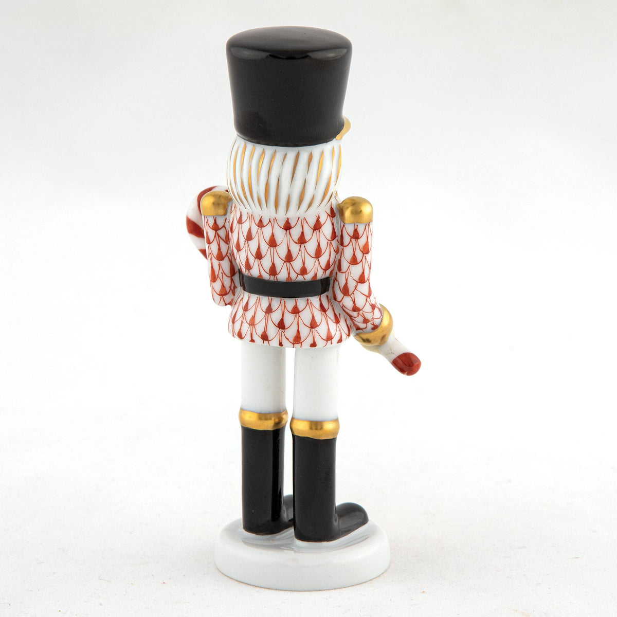 Herend Small Nutcracker W/Candy Cane Figurine – Rust, alternate view