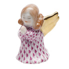 Small Praying Angel Figurine in hand-painted Raspberry porcelain by Herend of Hungary