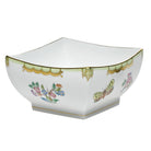 Hand-painted Herend Small Square Bowl in fine porcelain, 5.5in L X 2.75in H, on a white background