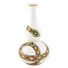Hand-painted Herend Snake Vase in fine porcelain, 9.5in H X 5in D, on a white background