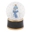 Hand-painted Herend Snow Globe Figurine in Blue fishnet porcelain on a white background
