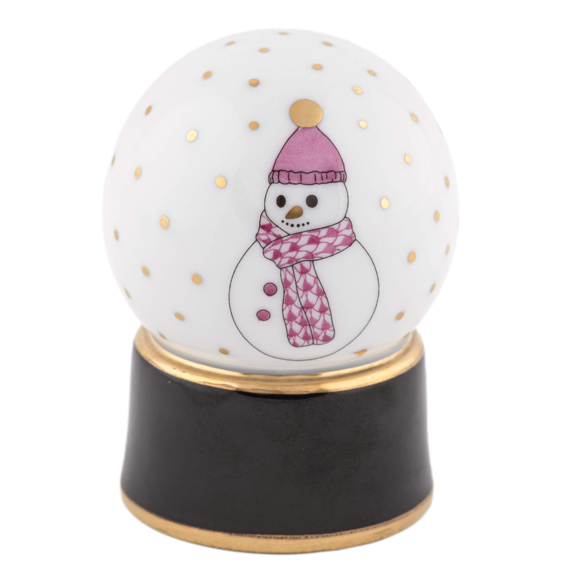Herend Snow Globe in Raspberry