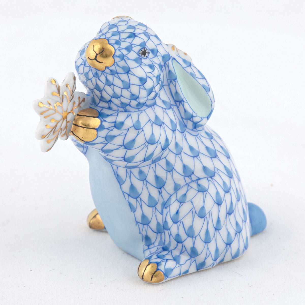 Herend Snowflake Bunny Figurine – Blue, alternate view
