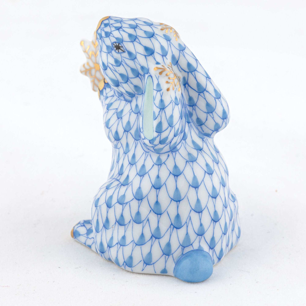Herend Snowflake Bunny Figurine – Blue, alternate view