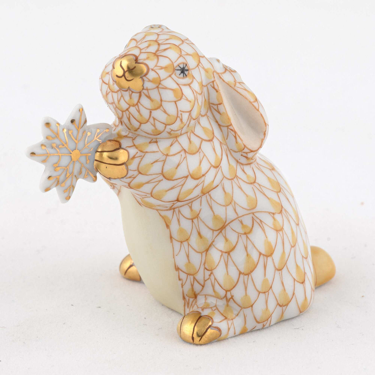 Herend Snowflake Bunny Figurine – Butterscotch, alternate view