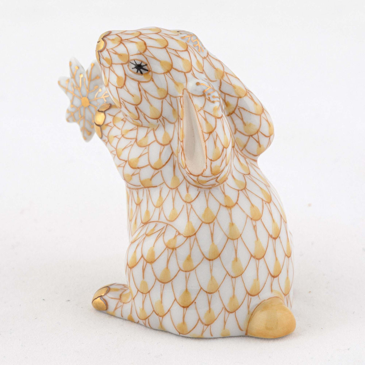 Herend Snowflake Bunny Figurine – Butterscotch, alternate view